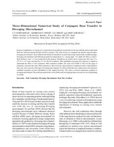 Three-Dimensional Numerical Study of Conjugate Heat Transfer in ...