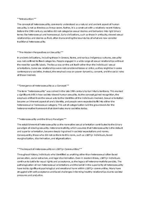 Invention of Heterosexuality - Introduction: The concept of ...