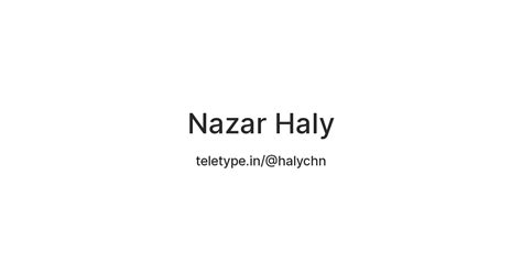 Nazar Haly — Teletype
