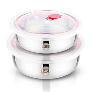 Buy JSI Stainless Steel Vacuum Air-Tight Box Set of 2 Pcs (500ml ...