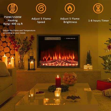 BOSSIN 23 inch Electric Fireplace Insert with Stove India | Ubuy