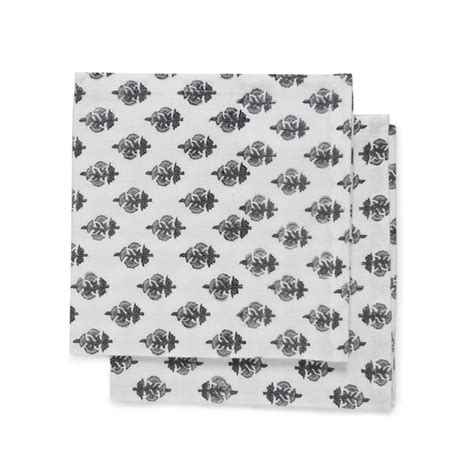 Dinner Napkins, Set of 2, 18x18, Black & White – Eyaas