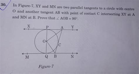 inin the given figure 7 xy and MN are two parallel tangents to a circle ...