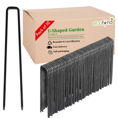 ecofynd 10pcs 7.8 Inch Heavy-Duty U-Shaped Garden Stakes, Garden ...