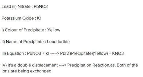 When Potassium iodide solution is added to a solution of lead nitrate ...