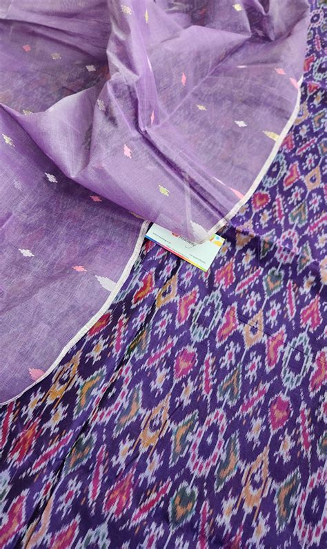 Ikat kurti piece kantha dupatta SICO Officewear gift ideas mauve indigo ...