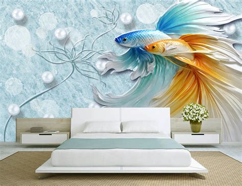 3D Fish Wall Mural – Home Decoram