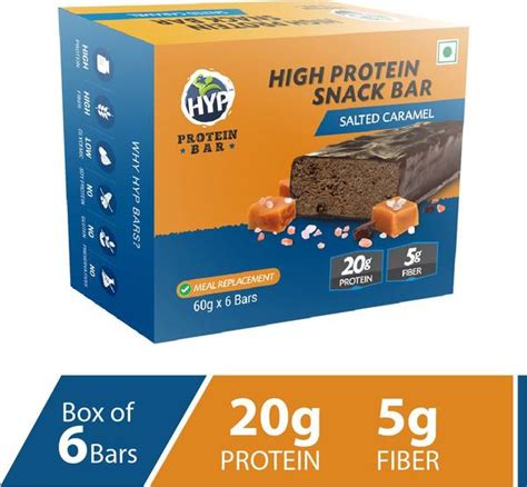 HYP Protein Bar Pack of 6 (60g x 6) Salted Caramel Protein Bars - Price ...