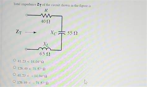 Solved Total impedance ZT ﻿of the circuit shown in the | Chegg.com