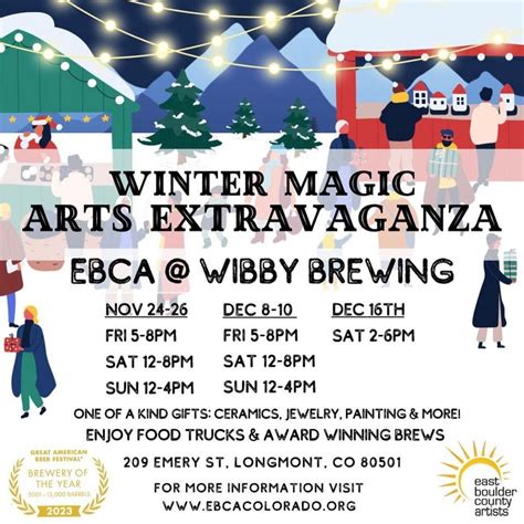 Winter Magic Arts Extravaganza Outdoors!, Wibby Brewing, Longmont, 16 ...