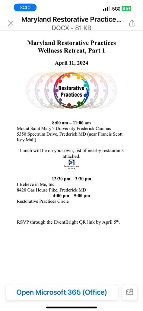 Maryland Restorative Practices Wellness Retreat, Part 2, 8420 Gas House ...