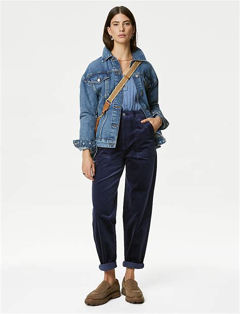 Buy Cord Tapered Ankle Grazer Trousers at Marks & Spencer