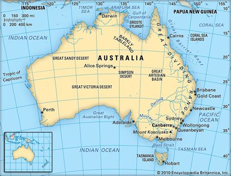 Australia location longitude and latitude