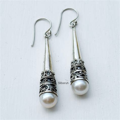 Pearl Drop Silver Earring – SILBERUH