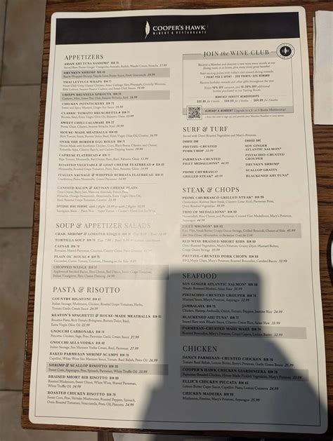 Menu at Cooper's Hawk Winery & Restaurant- Fort Myers, Fort Myers