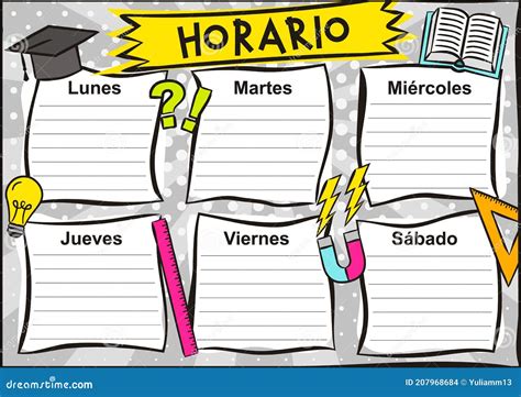 Printable School Schedule Template Espanol