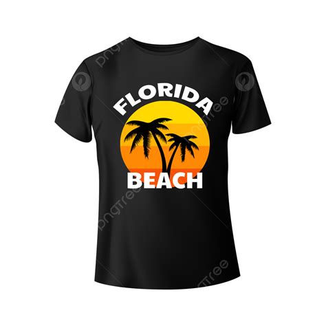 Beach T Shirt Vector Hd PNG Images, Florida Beach T Shirt Design Free ...