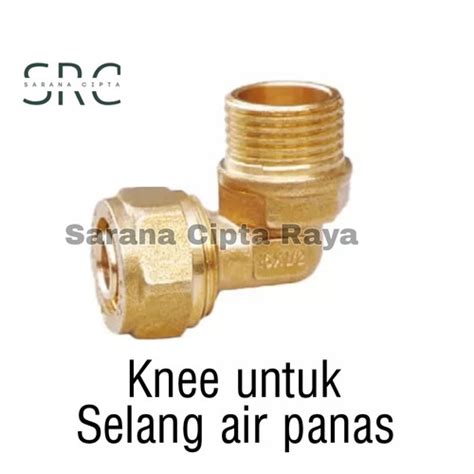 Jual Knee Air Panas L / Elbow Drat Luar Sambungan Selang Kuningan 1/2 ...