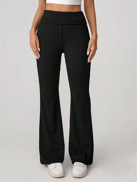 SHEIN Tall Pantalones ajustados de campana de mujer de color sólido ...