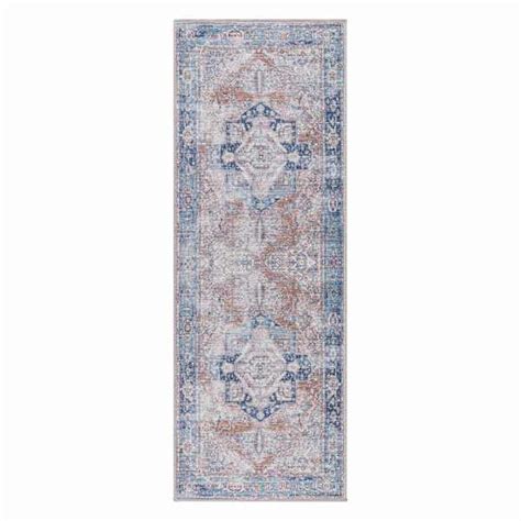 Colin Blue Medallion Washable Runner, 2x7 | At Home