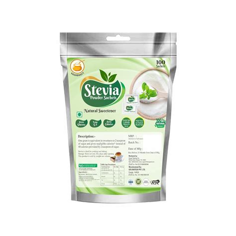 Vaghbhatt Stevia Powder Sachets -100% Natural Ingredients, Pure Meethi ...