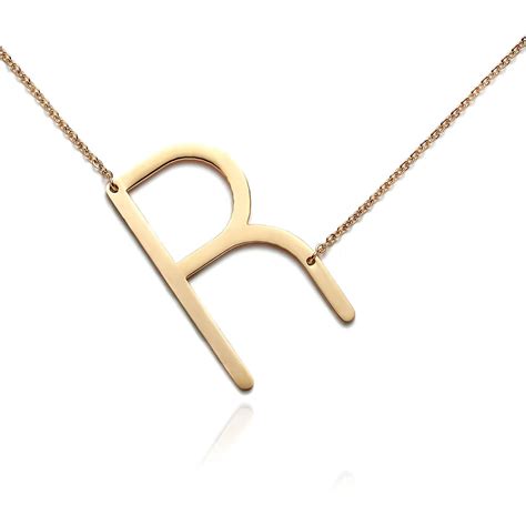 RINHOO Stainless Steel Gold Initial Alphabet 26 Letters Script Name ...