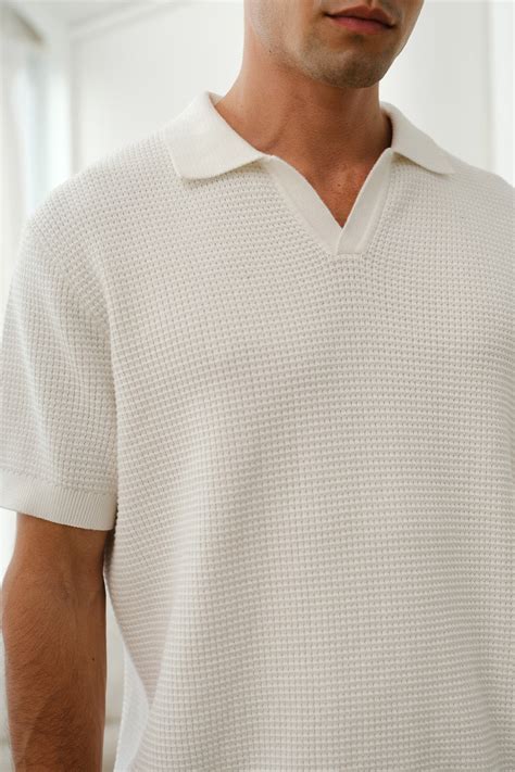 Buy White Knit Polo T-shirt | BonkersCorner