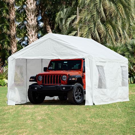Aoodor 20 x 10 FT. Vehicle Carport Garage Canopy - Wayfair Canada