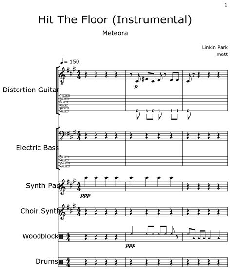Hit The Floor (Instrumental) - Sheet music for Distortion Guitar ...