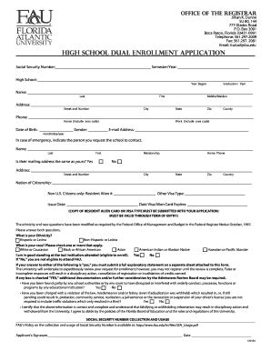 High School Dual Enrollment Application - Florida Atlantic University ...