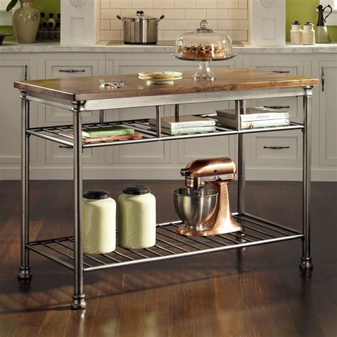Brilliant Stainless Steel Kitchen Island On Wheels Butcher Block ...