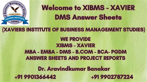 XAVIER Advance Diploma Answer Sheets Project Reports - Management ...