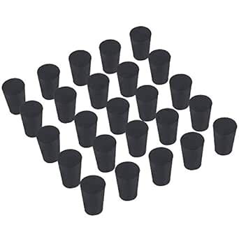 25 Pack (Same Size) Solid Rubber Stoppers - Size #1-19mm (0.74in) x ...