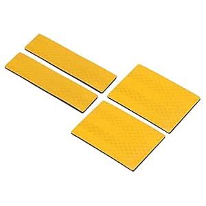 PATIKIL Reflective Patch 1x4" 2x3", 4 Pcs Hook and Loop Fastener Safety ...