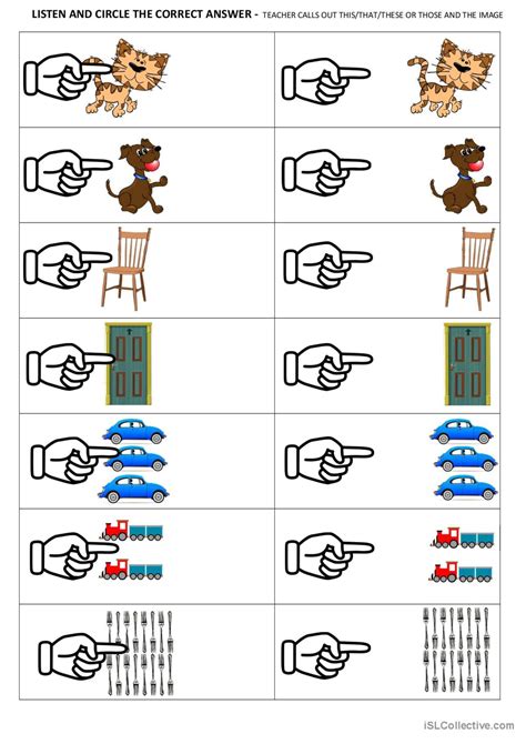 This that these those worksheets