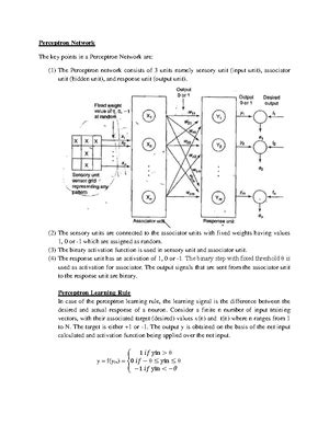 Hebb Network - Lecture notes 9 - Hebb Network Training Algorithm Step 0 ...