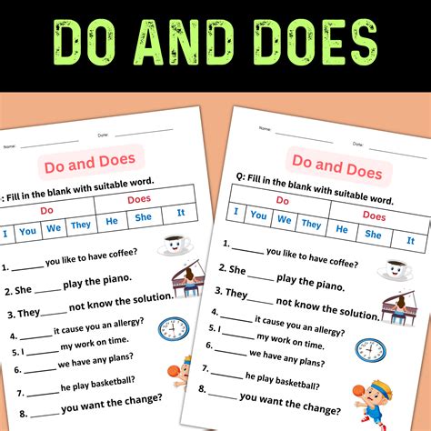do and does worksheets with answers for grade 1, 2, 3 | Made By Teachers