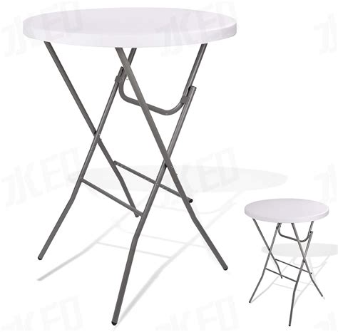 Amazon.com: EDEBIBY 32In Folding Table, Round High Top Cocktail Table ...