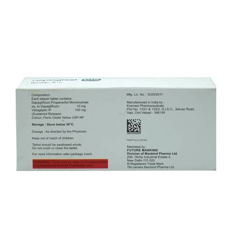 Gliptagreat D10 Tablet 10's Price, Uses, Side Effects, Composition ...