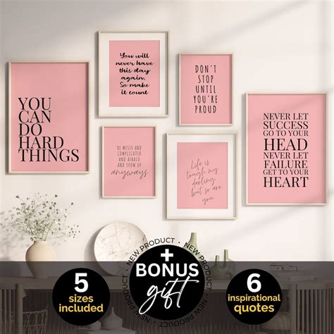 Pink Wall Art for Women Desk Decor, Pink Empowering Office Wall Decor ...