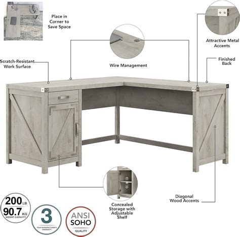 Buy Bush Furniture Grove L Shaped Desk with Lateral File Cabinet and 5 ...