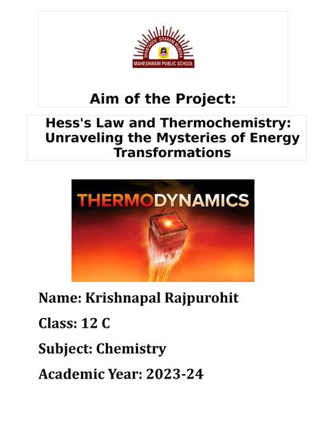 Hass law class 12 investigatory project - Aim of the Project: Hess's ...