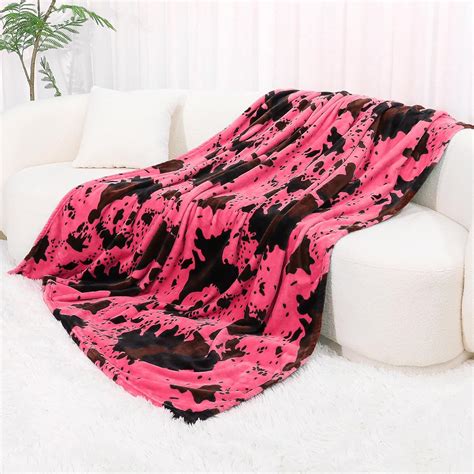 Amazon.com: Hot Pink Throw Blanket Twin Size Decorative Soft Fleece Bed ...