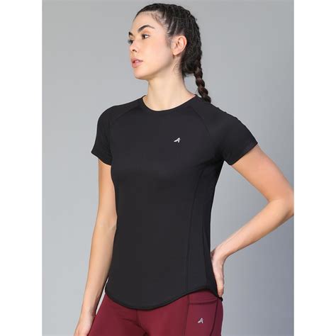 Buy Athlisis Women e-Dry Cut Outs Slim Fit T-Shirt - Black Online
