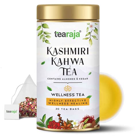 Tearaja Kashmiri Kahwa Green Tea Leaves 30 Tea Bags Premium Green Tea ...
