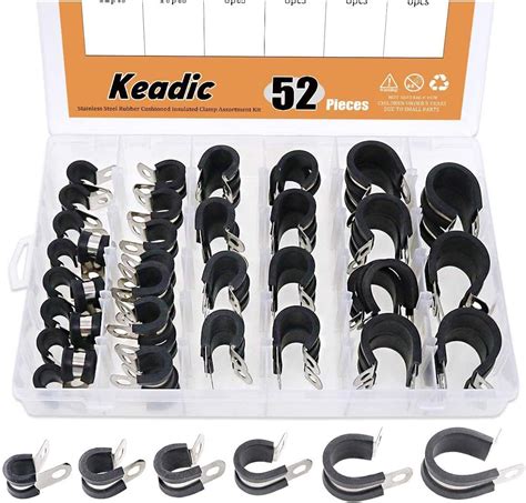 Buy Keadic 52Pcs 14" 38" 12" 58" 34" 1" Cable Clamp Rubber Wire Clamps ...