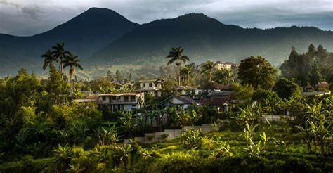 Bandung Java Indonesia Panoramic View Of The Bandung City In Indonesia