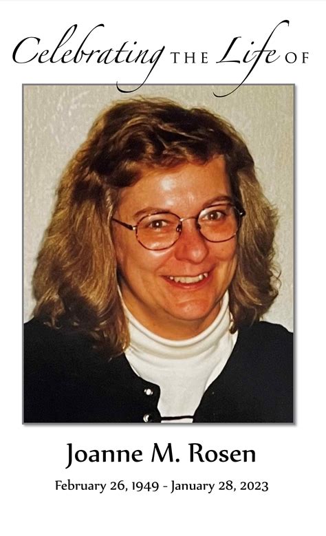 Joanne M. Rosen Obituary January 28, 2023 - Schoeneberger Funeral ...