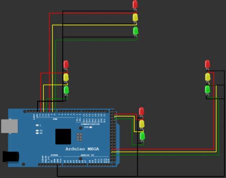 Image result for Arduino Code for 4 Way Traffic Light Using Ultrasonic Sensor