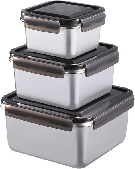 Amazon.com: 316 Medical Stainless Steel Food Containers - 5050ml Total ...